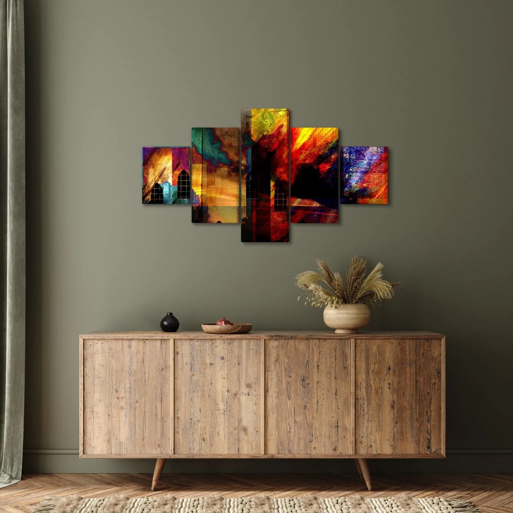 Obraz - Kolorowa abstrakcja miasta (125x70 cm)