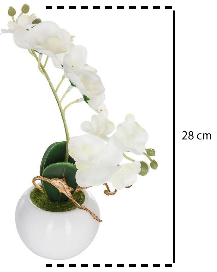 Sztuczny storczyk w donicy, 25 cm