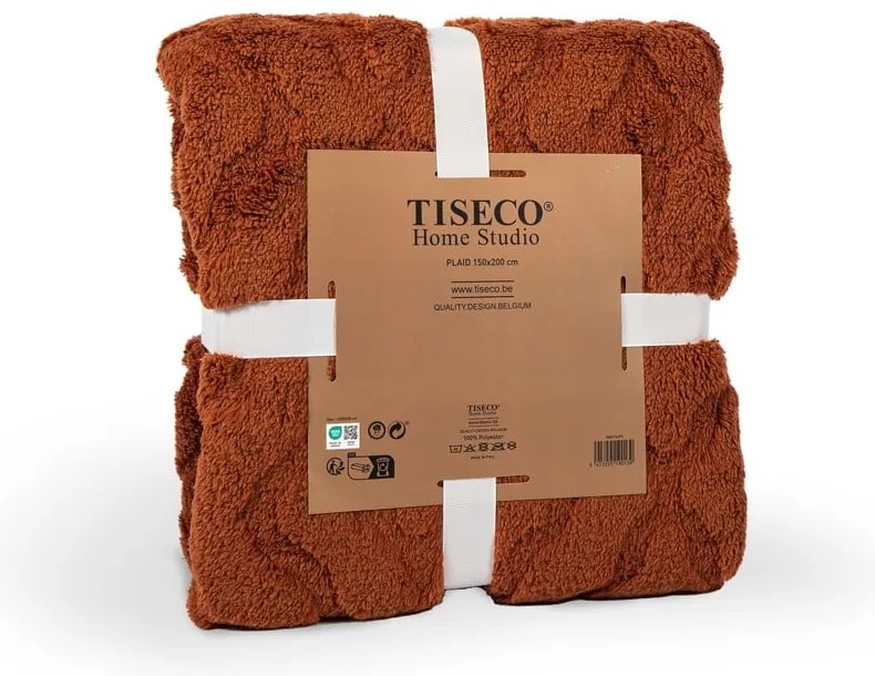 Czerwonopomarańczowy koc z mikropluszu 150x200 cm Rena – Tiseco Home Studio