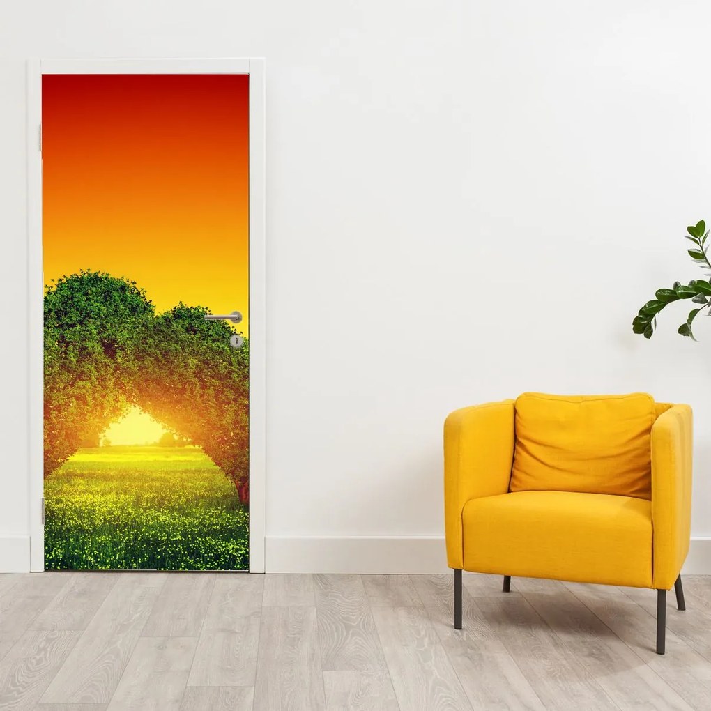Fototapeta na drzwi - Serce w koronach drzew (95x205cm)