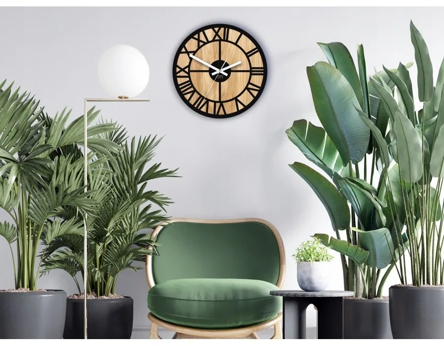 Zegar na ścianę nowoczesny drewniany z cichym mechanizmem okrągły solidny