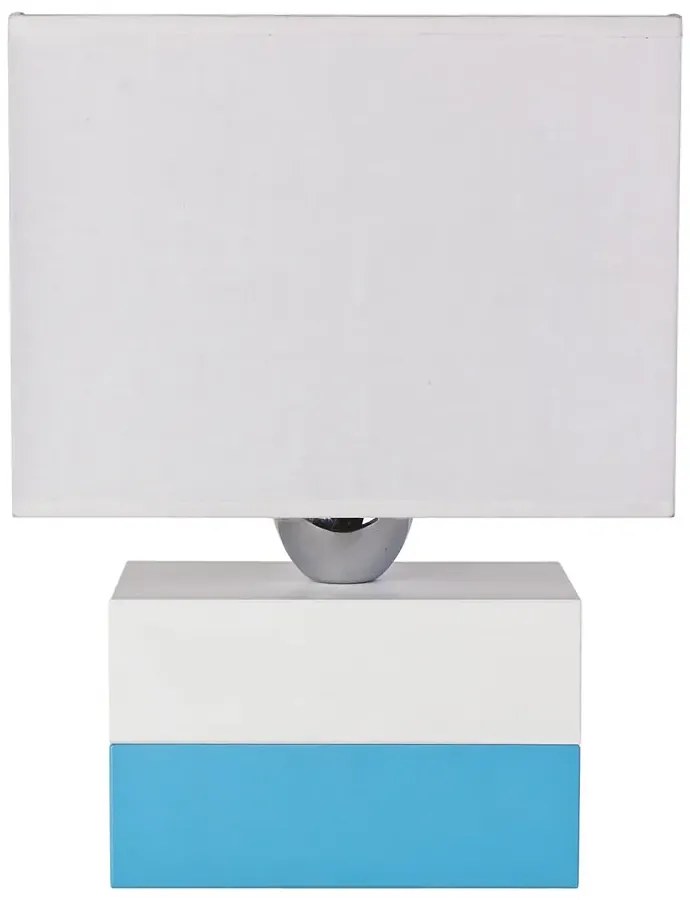 Biało-niebieska drewniana lampka dziecięca - S188 T9-L25