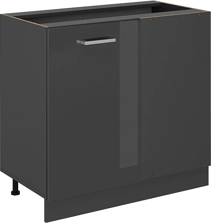 Szafka narożna antracyt wysoki połysk 86x46x81.6 r-line