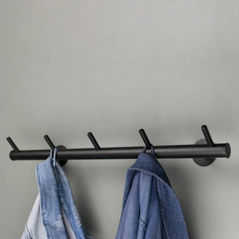 Czarny metalowy wieszak ścienny 55 cm Odin – Spinder Design