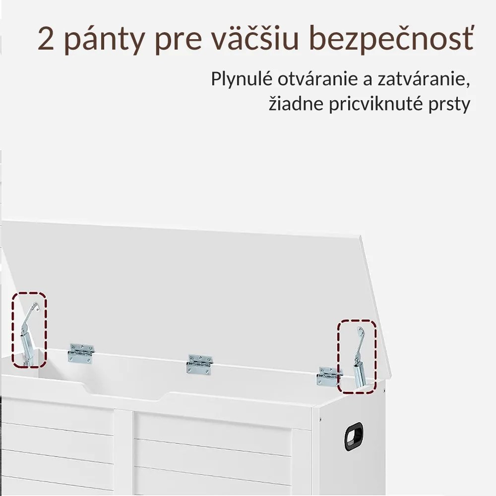 Skrzynia do siedzenia TANJA, 100x40x46cm, biała Vasagle