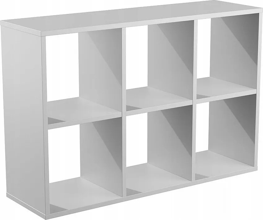 Regał Otwarty 2x3 Kostka Biały Szafka Półki Loft do Salonu