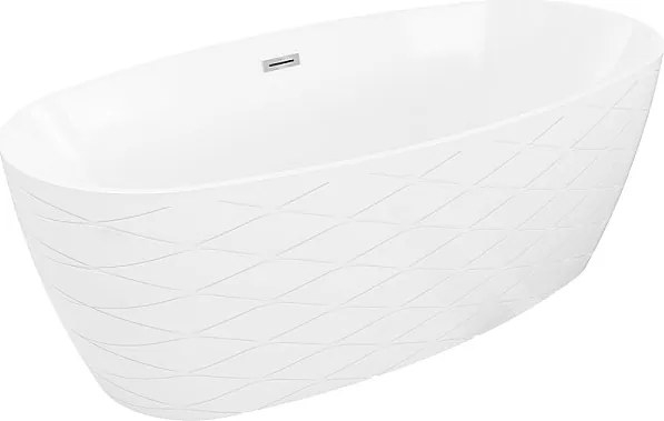 Mexen Olea wanna wolnostojąca wzór 170 x 80 cm, biała, przelew chrom - 52821708000-01