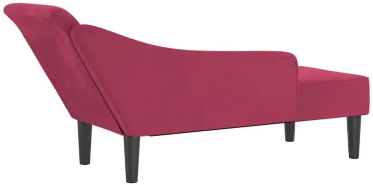 Bordowy leżanka szezlong na drewnianych nóżkach K9-L15
