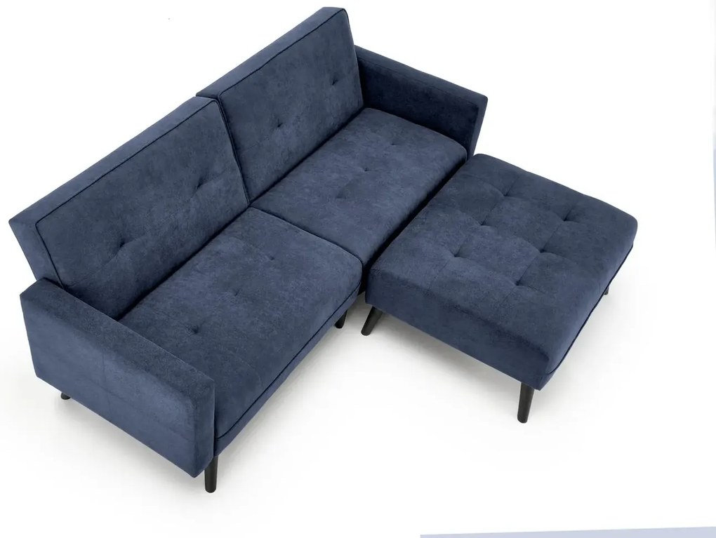 Sofa rozkładana CORNELIUS niebieska HALMAR