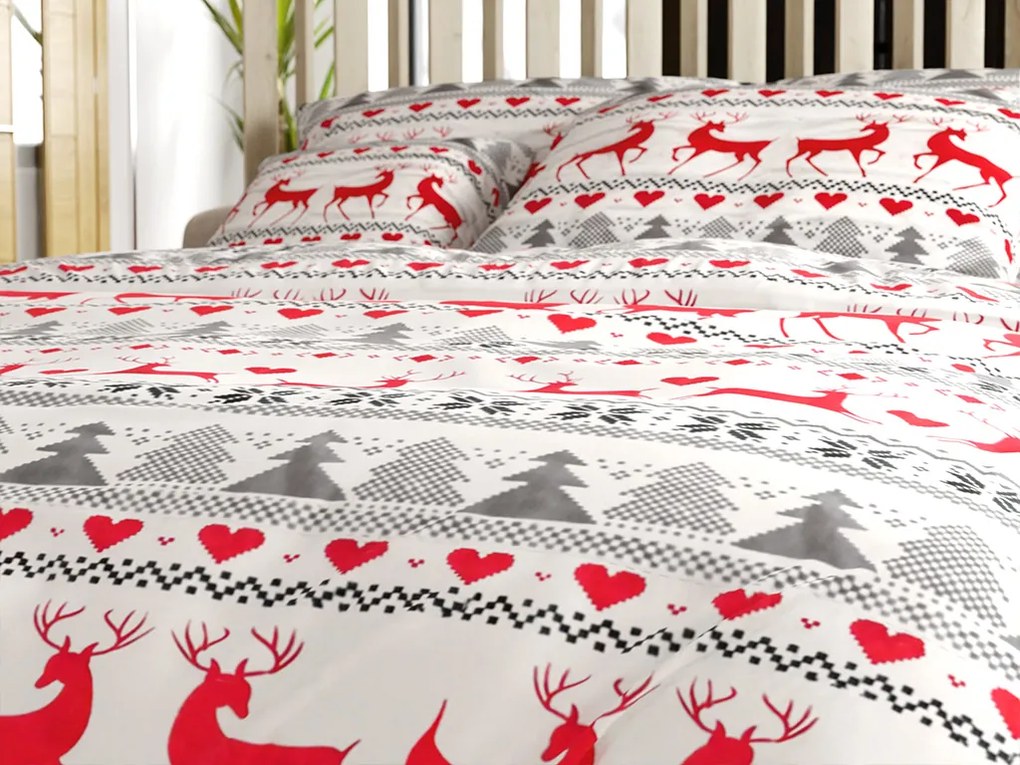 PrzytulneMieszkanie.pl PrzytulneMieszkanie.pl Pościel flanelowa DEER DREAMS białe Rozmiar pościeli: 70 x 90 cm | 140 x 200 cm