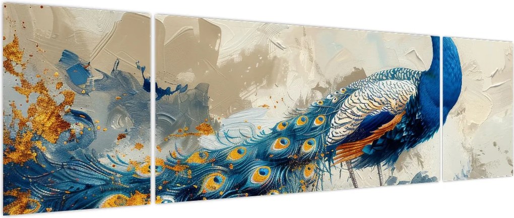 Obraz - Paw, malarstwo (170x50 cm)