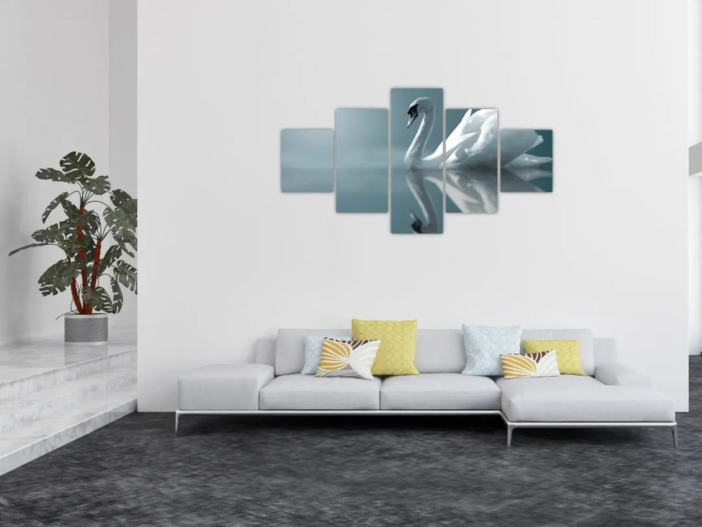 Obraz - Biały łabędź (125x70 cm)