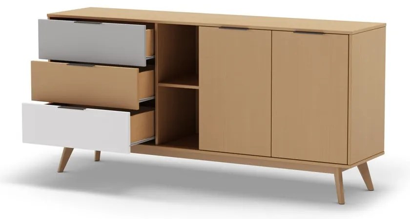 Niska komoda z litego drewna sosnowego 165x81 cm Elfa – Marckeric