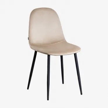 Zestaw 4 Krzeseł Jadalnianych Glamm Negro & Aksamitny Pszenica Brązowa & Aksamitny - Sklum