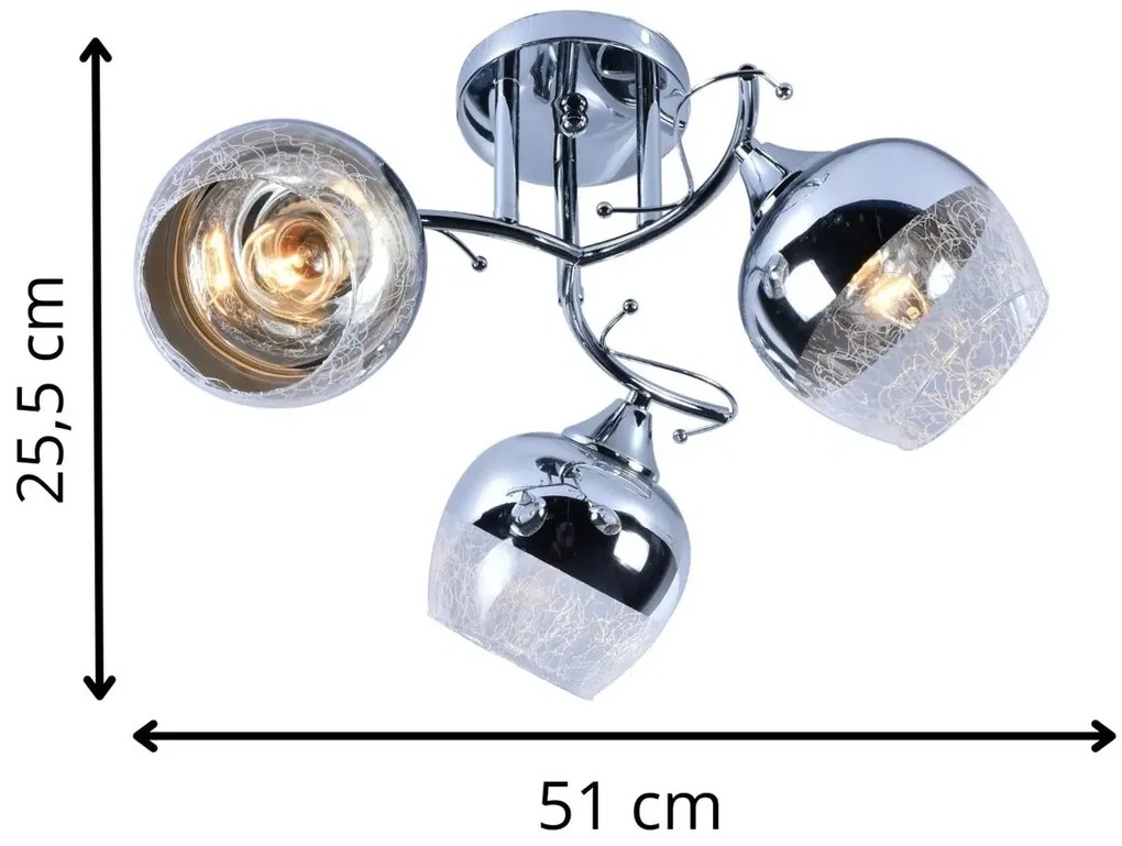 Trzypunktowy żyrandol w stylu glamour - P1-B73