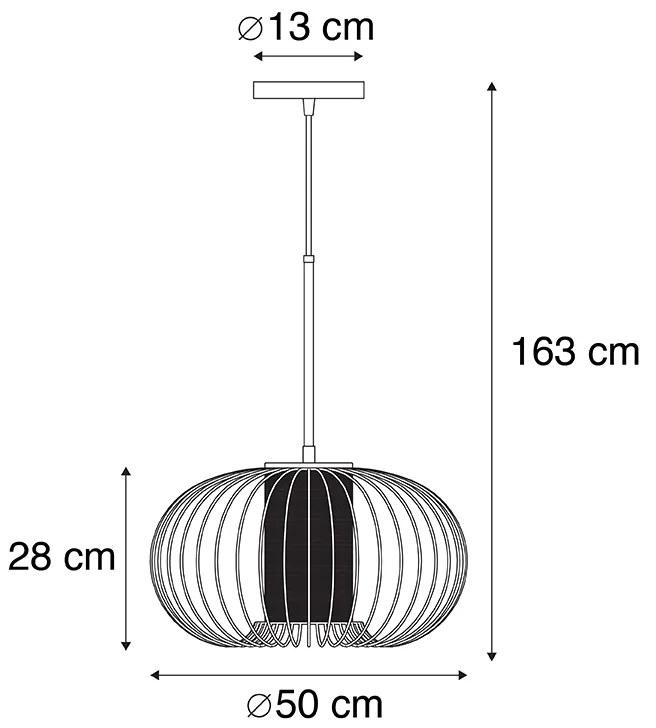 Designerska lampa wisząca złota z czarnym 50 cm - MarnieDesignerski Oswietlenie wewnetrzne