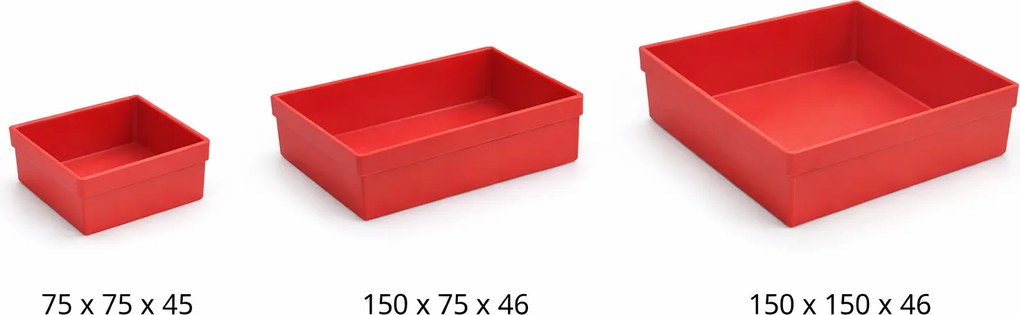 Plastikowe pojemniki, 150 x 150 x 46 mm