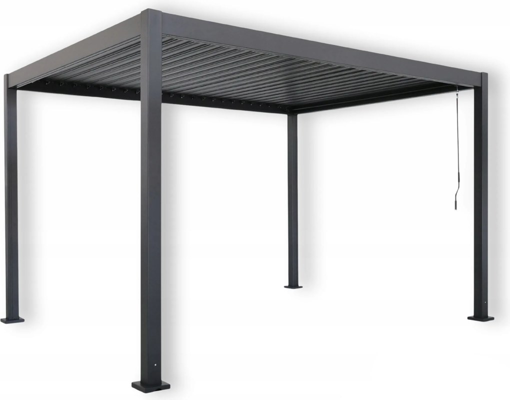 Pergola ogrodowa lamelowa 3x4 m antracyt XT-3653 regulowany dach