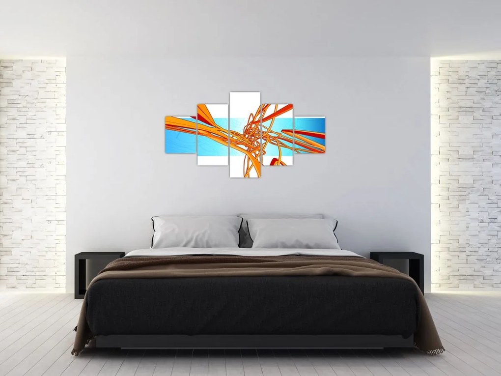 Obraz - Splecione linie, abstrakcja (125x70 cm)