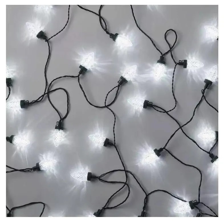 LED Zewnętrzny łańcuch świąteczny 50xLED/8 funkcji14,8 m IP44 zimna biel