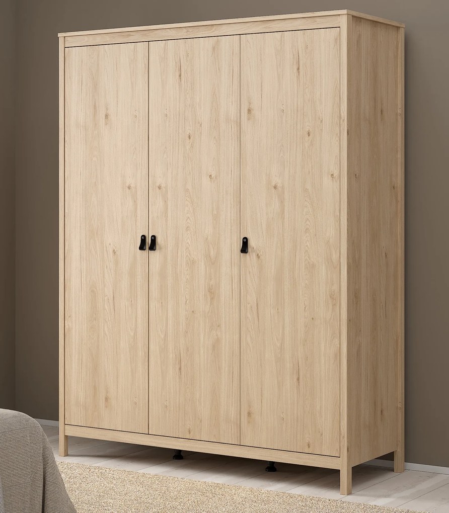 Trzydrzwiowa szafa na ubrania Madrid 3D, jackson hickory