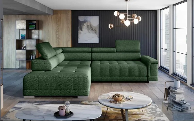 Narożnik CAMPO L z elektryczną regulacją siedziska Lewostronny w tkaninie MEMPHIS 12 WERSAL