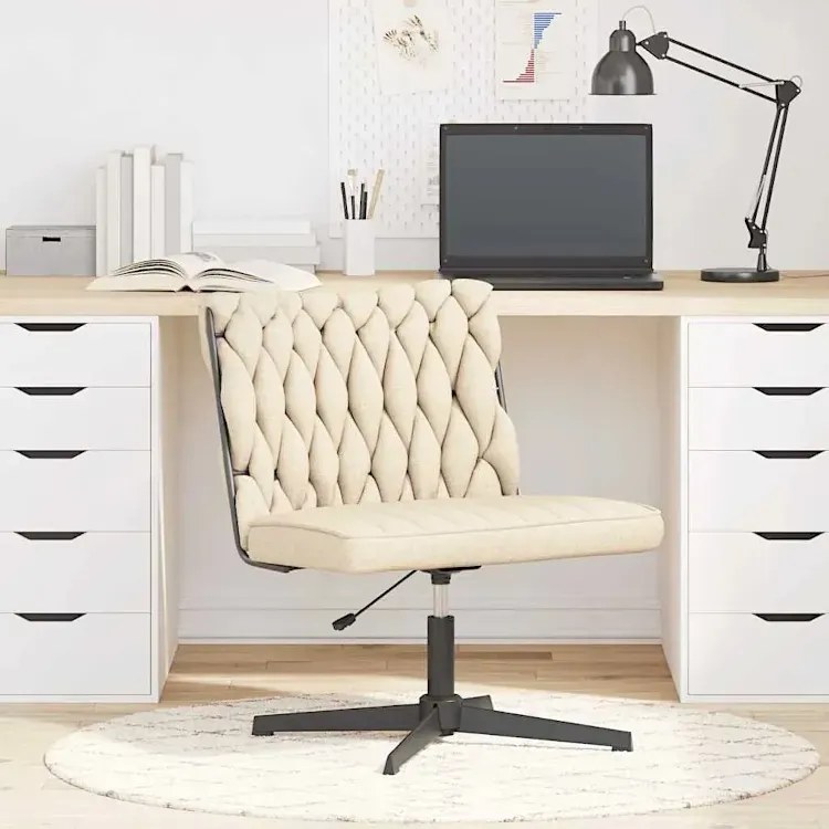 Fotel do biurka glamour kremowy B5-E37