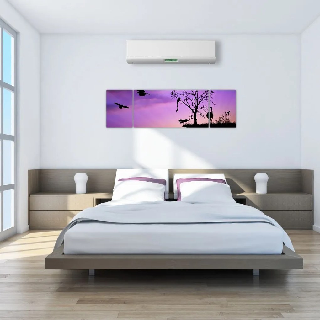Obraz - Sylwetki zwierząt (170x50 cm)