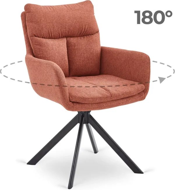 Krzesło Tapicerowane Obrotowe do Salonu PAUL Rude Nowoczesne
