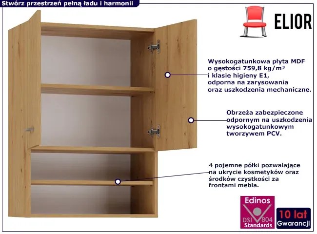 Szafka łazienkowa na ścianę dąb artisan - Sirella 4X