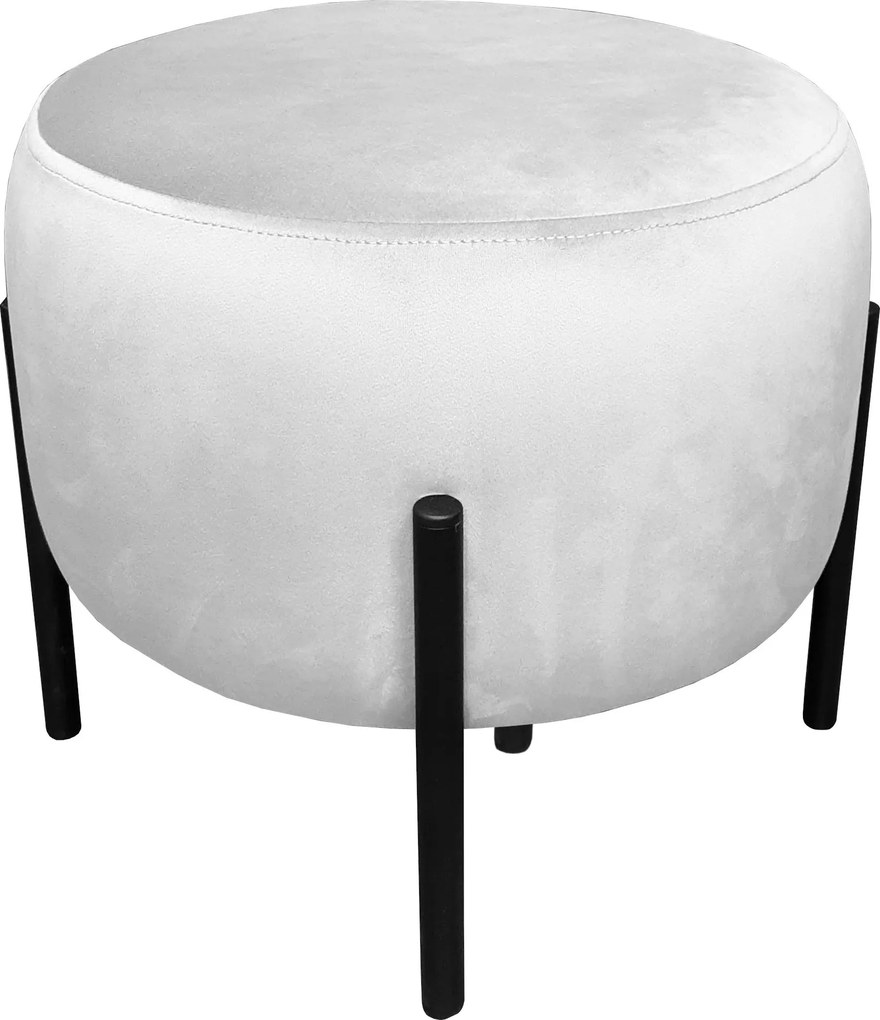 Pufa OLA loft ławka podnóżek metal : Kolor Stelaża - Czarny , Kolor tkaniny - VELVET - MG39, Typ tkaniny - Velvet