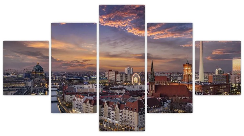 Obraz - Zachód słońca nad Berlinem (125x70 cm)
