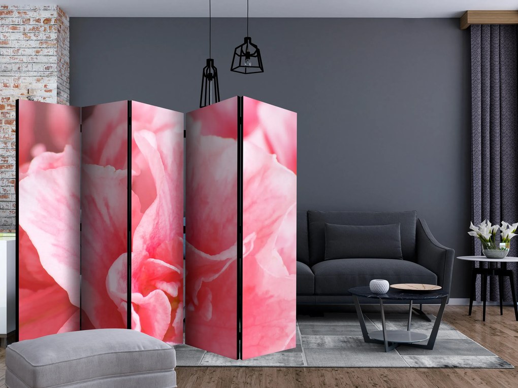 Parawan akustyczny Kwiaty 225x172 cm 5-częściowy różowy ARTGEIST B