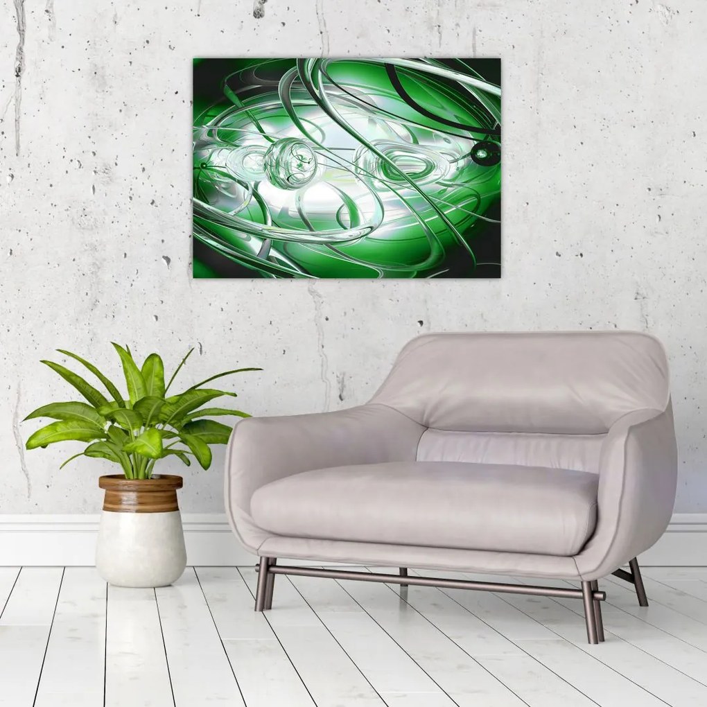 Zielony abstrakcyjny obraz (70x50 cm)