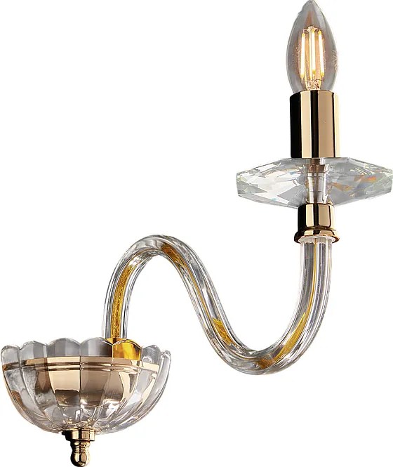 Kinkiet Ruben z pozłacanego żelaza z przezroczystym szkłem 1 światło .13 P.30 BL267-AP1-OR