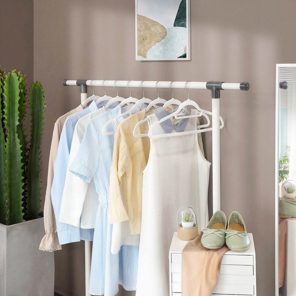 Wieszak na ubrania z białym welurem, 50 szt