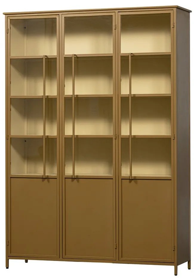 Musztardowa metalowa witryna 140x200x44 cm Exhibit – WOOOD