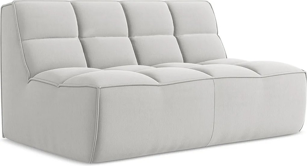 Modułowa sofa 2-osobowa - z tkaniny welwetowej - srebrny - KALAI