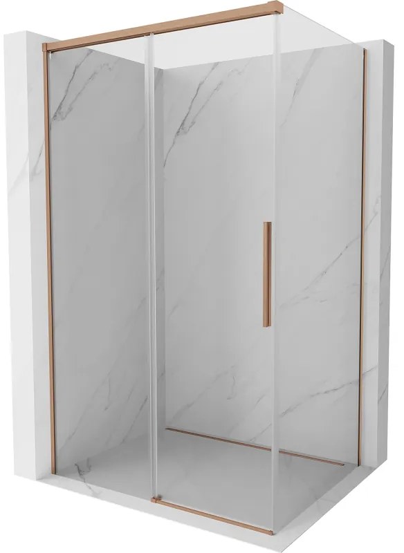 Mexen Rox kabina prysznicowa rozsuwana 155 x 75 cm, transparent, miedź szczotkowana - 8C2-155-075-65-00