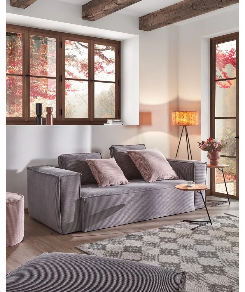 Szara sztruksowa sofa 240 cm Blok – Kave Home