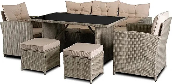 Beżowy zestaw wypoczynkowy do ogrodu K4-L43