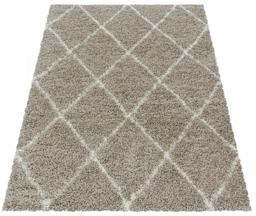 Dywan shaggy Alvor Romby beżowy 160 cm x 230 cm