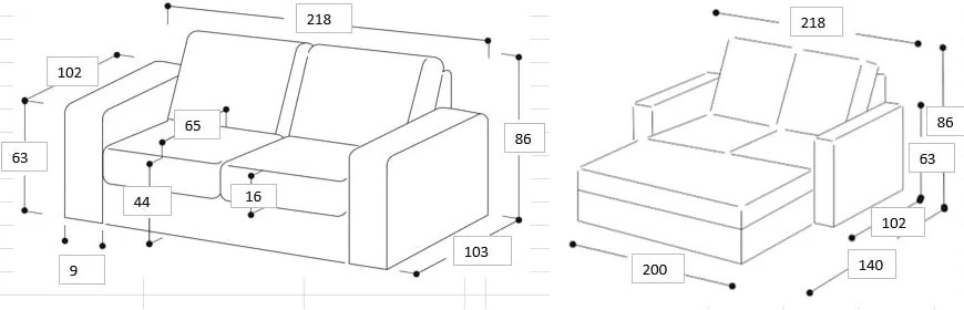 Szara sofa rozkładana 218 cm Resmo – Scandic