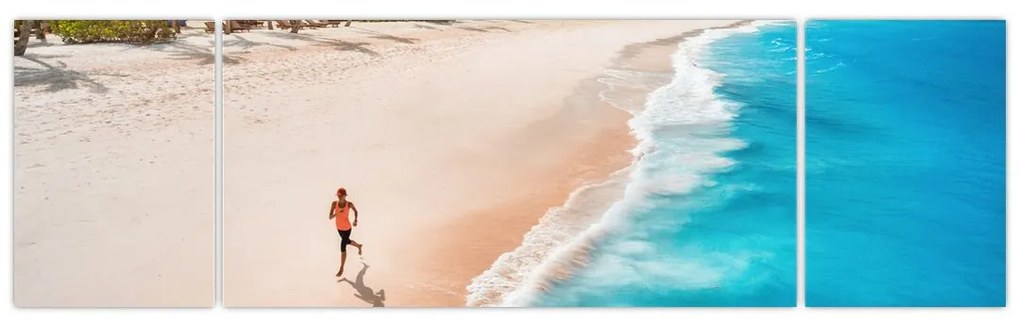 Obraz - Bieg na plaży (170x50 cm)