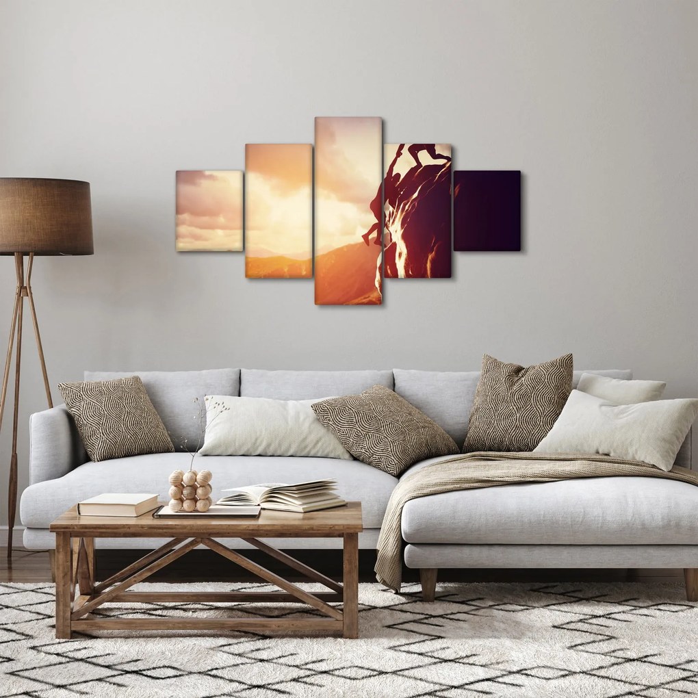 Obraz -Wspinacze (125x70 cm)