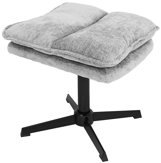 Relaksacyjny obrotowy fotel KATANIA z podnóżkiem, jasnoszary