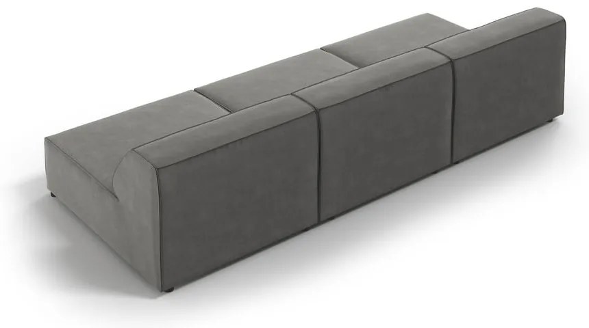 Szara aksamitna sofa 240 cm Jodie – Micadoni Home
