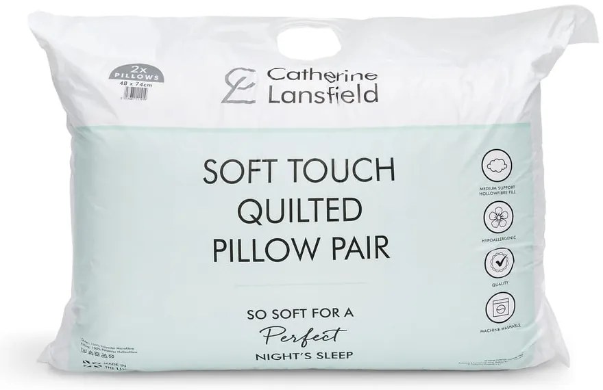 Poduszka 2 szt. 74x48 cm Quilted Comfort Embossed – Catherine Lansfield