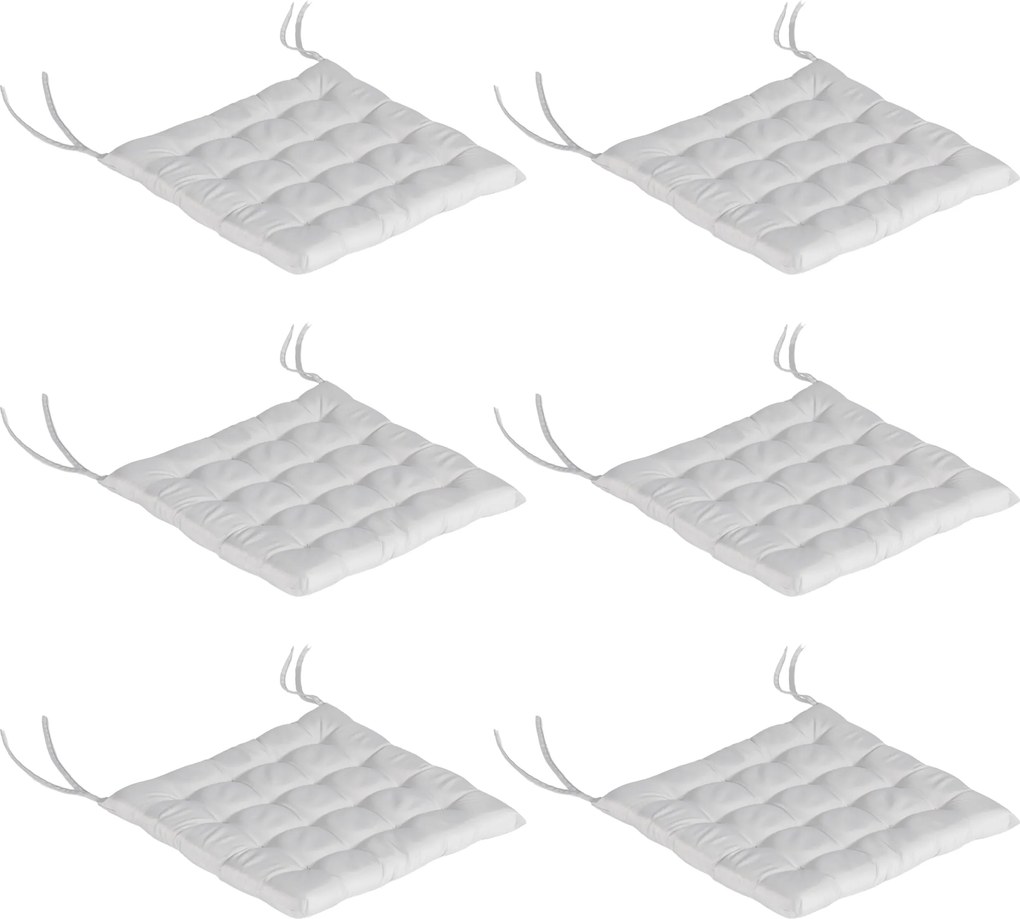 Outsunny Poduszka siedzeniowa do ogrodu z pikowaniem, 40 x 40 x 4 cm, jasnoszary