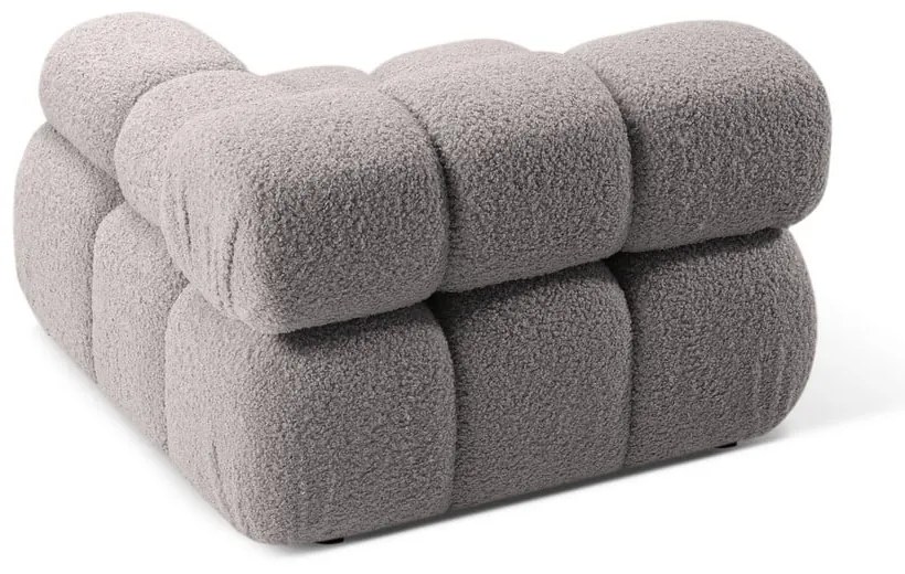 Jasnoszary moduł sofy z materiału bouclé (prawostronny) Bellis – Micadoni Home